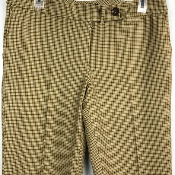 Talbots Pants Womens Sz 8P Petite Brown Plaid Signature‎ Boot Cut Stretch Dress - Picture 2 of 12